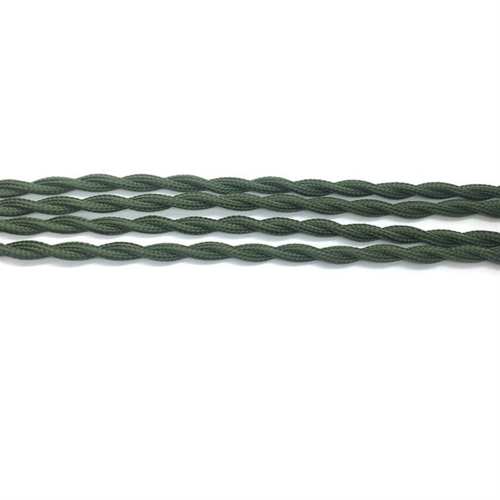 Italienisches Geflochtenes Beleuchtungskabel – 3-adrig, 0,75 Mm², Grün, 1 M, Für DIY Lampen & Vintage-Look