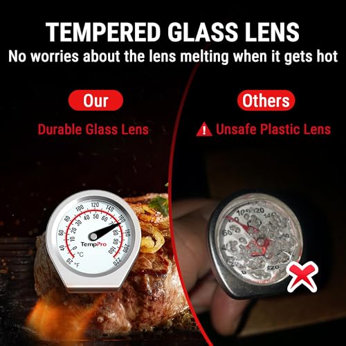 Image of TempPro Dial Instant Read Meat Thermometer for Cooking, Grill Food Thermometer with Glass Lens, Portable Kitchen Thermometer for Liquid, Steak, Turkey Temp Checking (Previously ThermoPro)