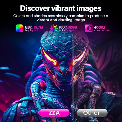 Image of ZZA 27'' 280Hz 240Hz Gaming Monitor, Curved Monitor 1800R VA FHD 1080P 1ms, AMD FreeSync Premium, HDR Ready,120% sRGB, HDMI DP, VESA Mountable, Low Motion Blur, Flicker-Free & Low Blue Light