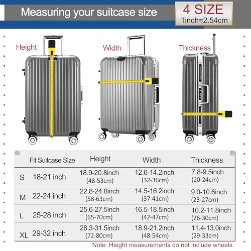 Luggage Covers For Suitcase Tsa Approved,Suitcase Cover Protector Fit 22-24 Inch Luggage,Washable Elastic Stretchy Anti-scratch