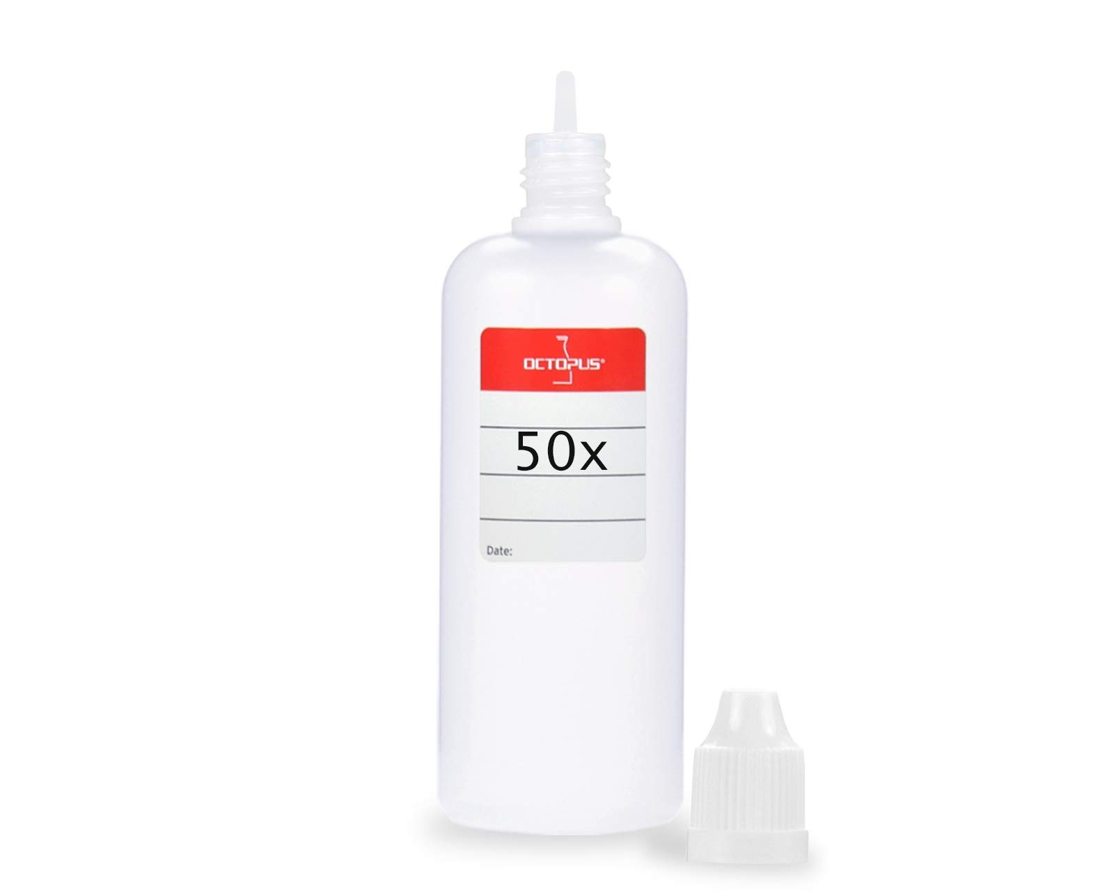Tropfflaschen 100 ml aus LDPE mit Tropfverschluss weiß , mit Etiketten | Für Tinten, Öle, Aromen und Kosmetik, geeignet zum sauberen Umfüllen und kontrollierten Portionieren