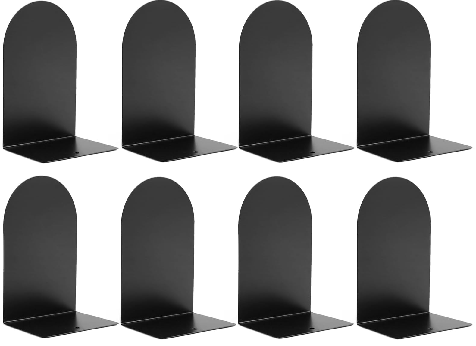 Hiziwimi Metal Book Ends for Shelves - 8Pcs Bookends for Heavy Books Non-Skid Decorative Book Stopper to Hold Books/CDs for Home Office School and