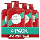 Old Spice Refreshing Body Wash for Men, High Endurance, 3X Defense, 24/7 Shower Fresh with Long Lasting Scent, Pure Sport Scent, 33.4 oz (Pack of 4)
