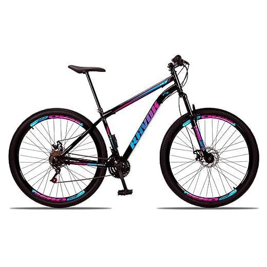 Bicicleta Aro 29 Ravok Aço Carbono 21v Cambio Shimano com Suspensão (Azul e Rosa)