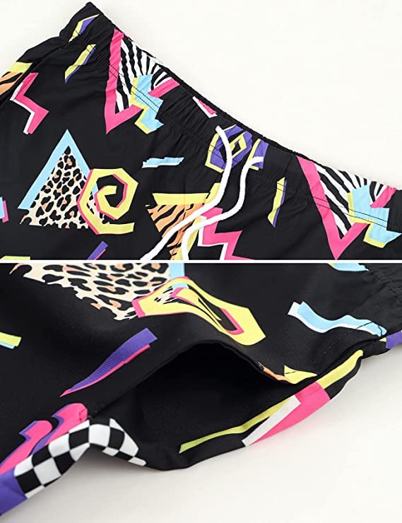 Arssm Mens 2 Pieces Vintage Shirts and Shorts Set 80s 90s Outfit Button Down Beach Suit Quick Dry for Vintage Halloween Party4