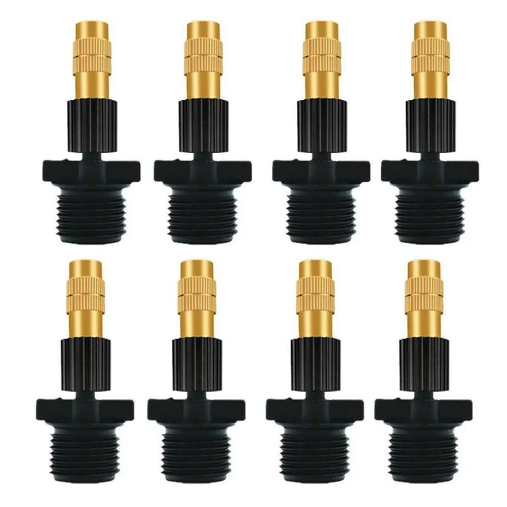 HVMBEUGOS Adjustable Copper Atomizing Nozzles,Brass Spray Nozzle,Low Pressure atomizing Sprayer, Spray Nozzle for Outdoor Cooling Spray System 50pcs Brass Spray Head