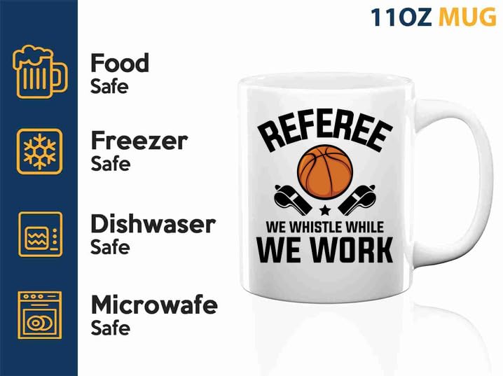Taza de café para árbitro de baloncesto de 11oz blanca miniatura 4