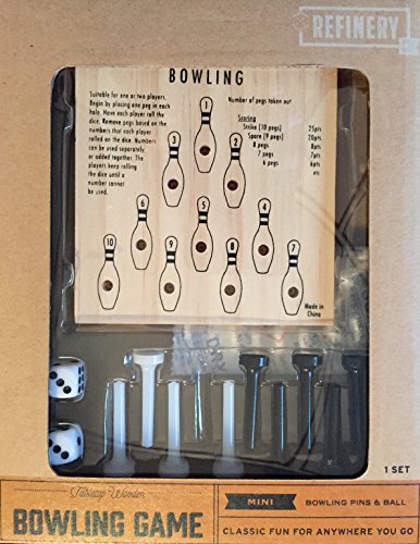 Refinery And Co. Tabletop Wooden Mini Bowling Game