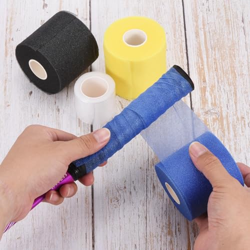 Image of Pink Badminton Grip Tape, Cushion Wrap for Badminton Racket, Shock Absorption Grip Tape for Badminton and Tennis, 7 cm x 10 m, Enhancing Grip Comfort and Better Control of The Racket