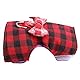 2 Stücke Hamster Harness und Zugseil, Verstellbare Komfort Kleintier Outdoor Walking Weste Brustgurt für Ratten Leguan Kaninchen Eichhörnchen Bunny Ferret Meerschweinchen Red Grid + Blue Stripes(XS)