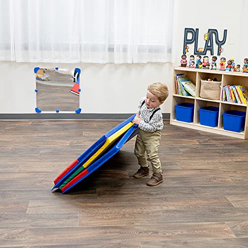 Childrens Factory Rainbow Folding Gym Mat – 4’ by 6’ – Colorful Mat Perfect for Exercise and Play - Comfortable 1½” Foam Padding – Light, Portable, Folds for Easy Storage – Wipe Clean Surface (CF321-145)