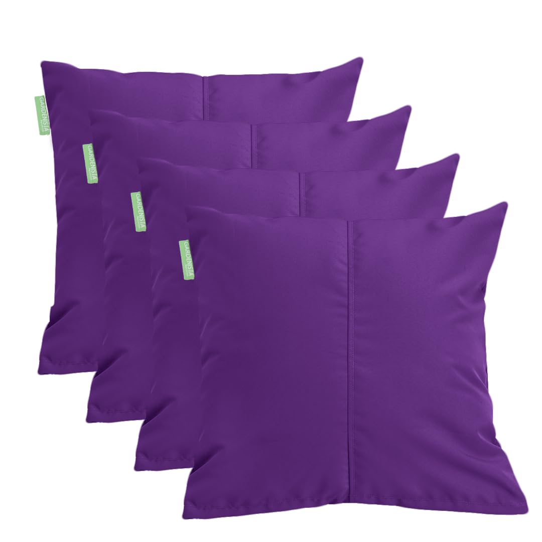 Gardenista Purple Large Garden Scatter Cushion | Water Resistant Hollowfibre Filled Outdoor Seating Furniture Pillow | Great For Patio Rattan Chairs | Comfy & Lightweight (4, )