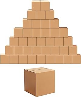 Edenseelake 40 Pack 6x6x6 inches Shipping Boxes Small Cardboard Boxes for Packing, Moving, Mailing, Brown
