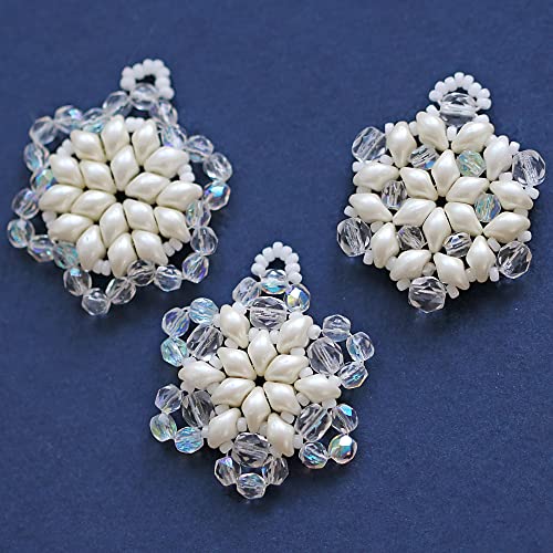 Kit de abalorios blanco de copos de nieve, ideal para regalar 5