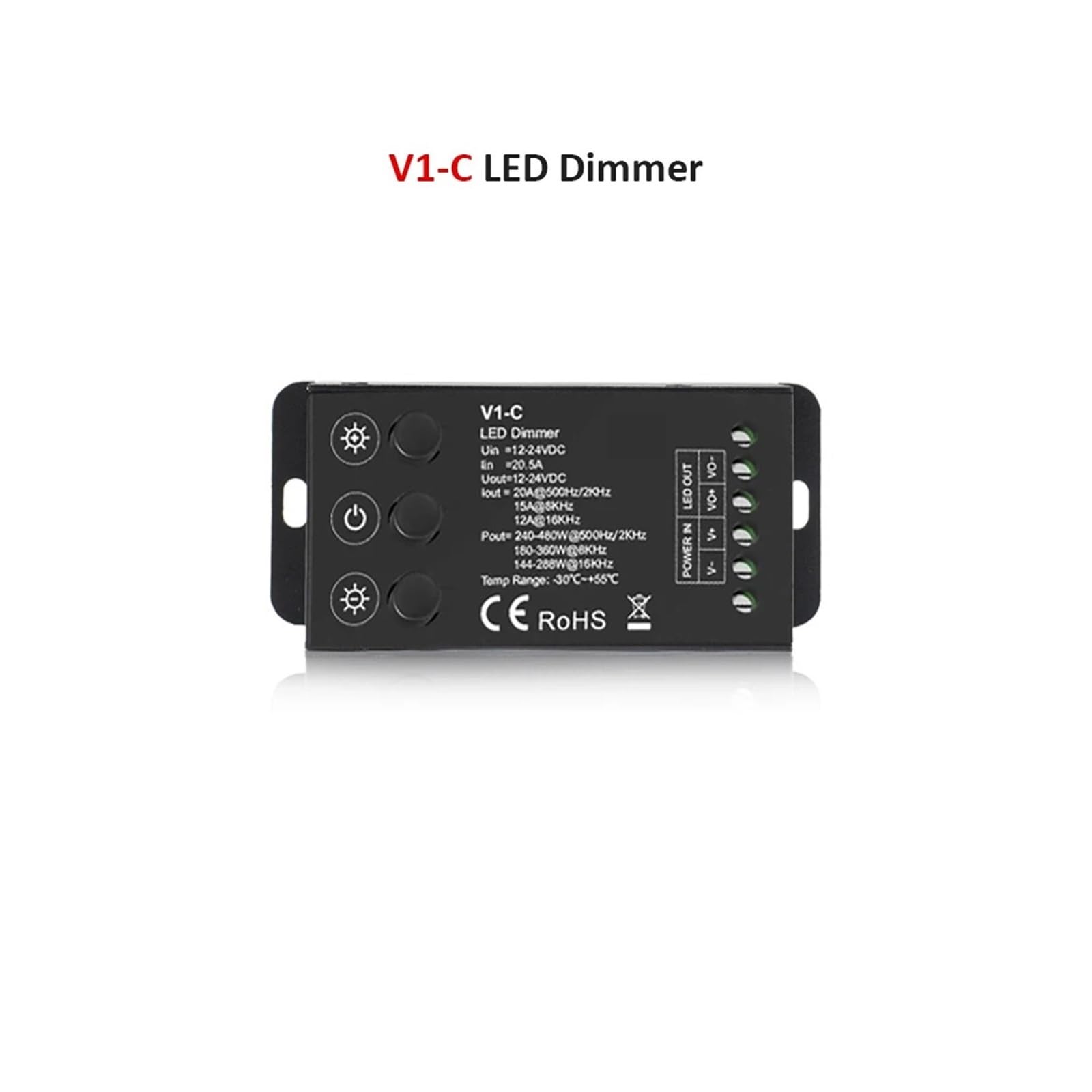 DC 12V 24V LED regulador de intensidad 20A controlador de voltaje constante adecuado for 5050 2835 FCOB tira de luz monocromática 2.4G control remoto Controlador LED Atenuador LED(V1-C Dimmer)