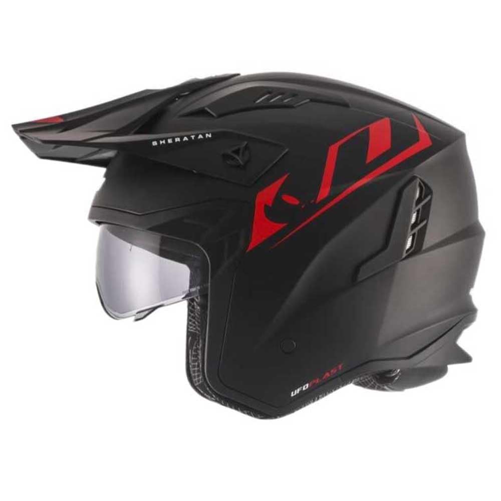 Casco Jet Sheratan con visiera parasole a scomparsa Trial Street Scooter Moto opaco (L)
