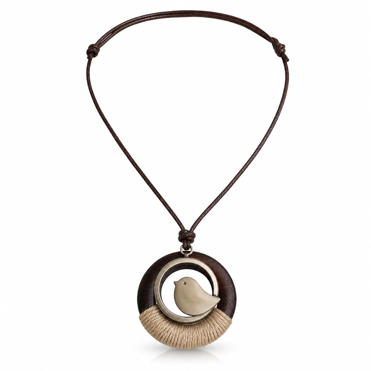 1-Piece Bohemian Jewellery, Circle and Bird Pendant Necklace, Boho Jewellery for Women, Boho Necklace, Long Chains for Women Casual Fashion Wear-image-34