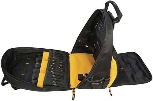 Miniatura 8 de DEWALT DGL523 Bolsa Mochila Iluminada para Herramientas, 57 Bolsillos, Negro, Amarillo