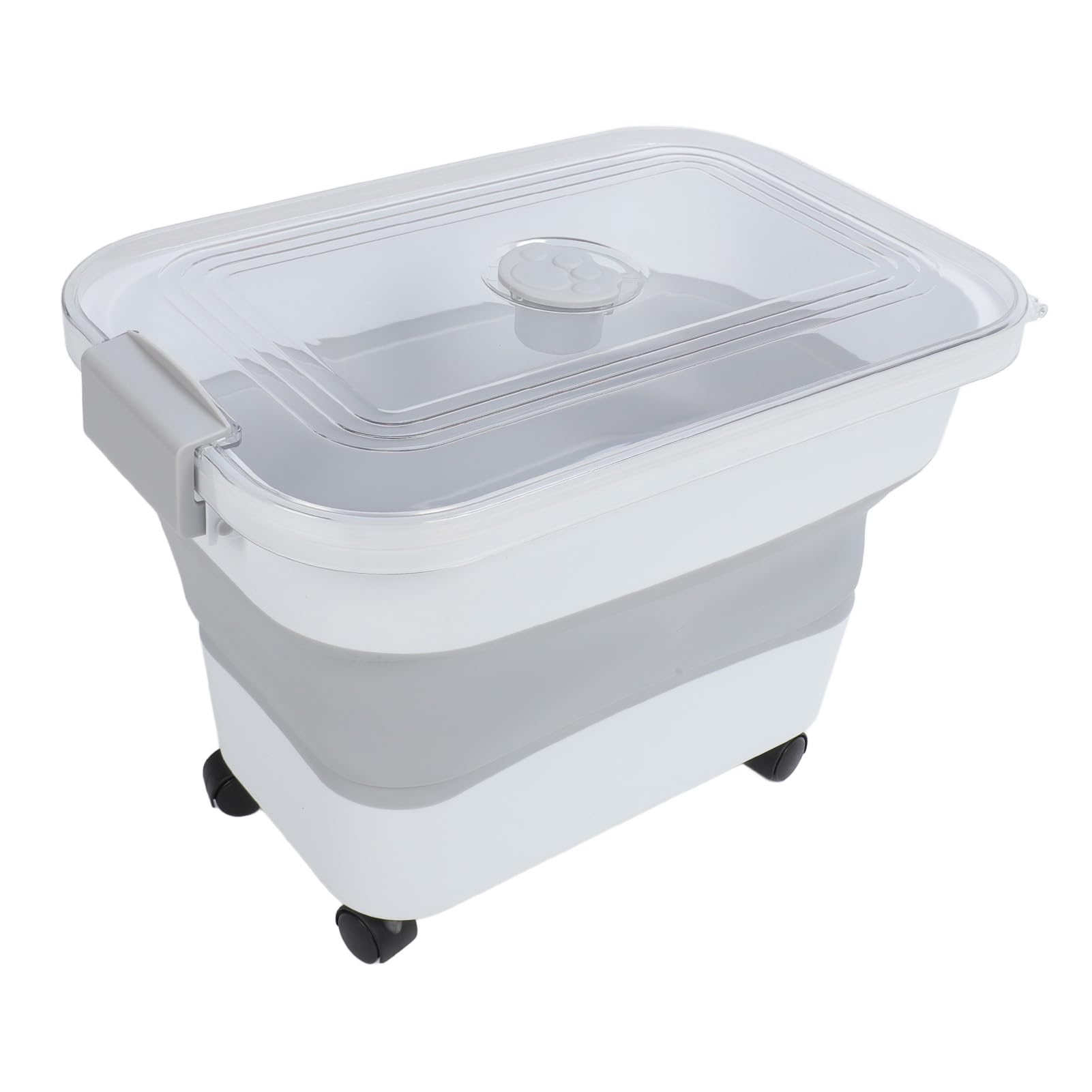 Depisuta Dog Food Storage Container, Collapsible Dog Food Container with Airtight Lids, Rolling Wheels & Scoop, Pet Food Storage Containers, Large Dry Pet Food Container (L 45cm / 17.7in)