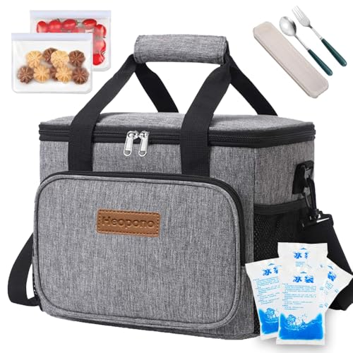 Opiniones de Porta alimentos que Puedes Comprar On-line. 45 Bolsa de Almuerzo,Nevera Portatil para Alimentos Frutas,Tela Oxford Prueba de Goteo,Con cubiertos,4 bolsas de hielo y 2 bolsas de aperitivos,Genial para Playa,Picnic,Camping,para...