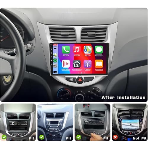 Image of 5G WiFi Android 15 Car Radio Stereo for Hyundai Accent 2012-2017, 4 Core 9 inch Touch Screen Double Din Stereo with Carplay Android Auto Bluetooth GPS with Backup Camera WiFi SWC FM Mirror Link 2+64G