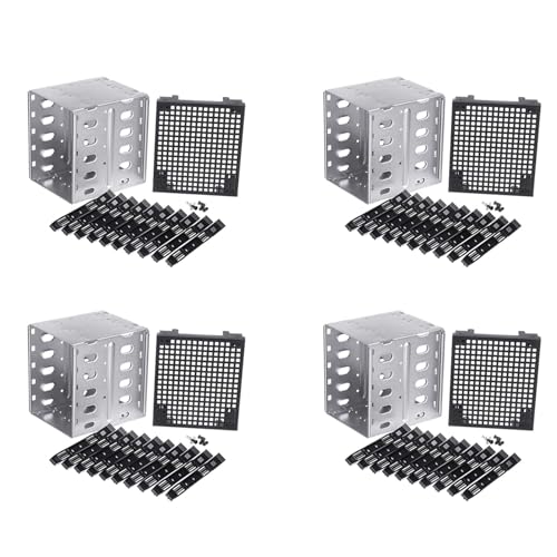 Zolynx 4Conjunto 5,25 Pulgadas Una 5 x 3,5 Pulgadas SATA HDD Cage Rack Caja de Disco Duro Disco Duro Bandeja de Disco Adaptador