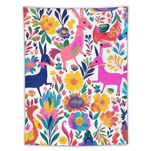Tapisserie animaux Otomi mexicains pour décorer un dortoir ou un grand bureau moderne