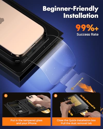 Image of UNBREAKcable for iPhone 15 Plus Screen Protector [Quick-Installation Box] 3-Pack 9H+ Hardness Shatterproof Tempered Glass [99.99% HD Clear] [Case Friendly] [Bubble Free] for iPhone 15 Plus 6.7 inch