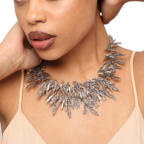 Image of SOHI Contemporary Necklace for Women and Girls, Necklace with Chain detailing for women, Statement jewellery, Fashion Jewellery for women, Imitation, ladies