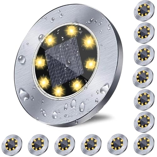 Rayolon Solar Ground Lights, Waterproof Solar Garden Lights, Upgraded Outdoor Garden Waterproof...