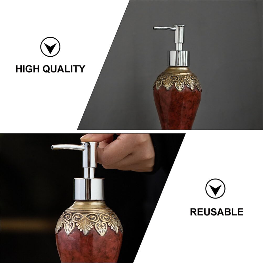 Beaupretty Retro Soap Dispenser Bottle 10Oz Refillable Leak-Proof Shower Gel Lotion Shampoo Container Portable Body Wash Holder for Bathroom