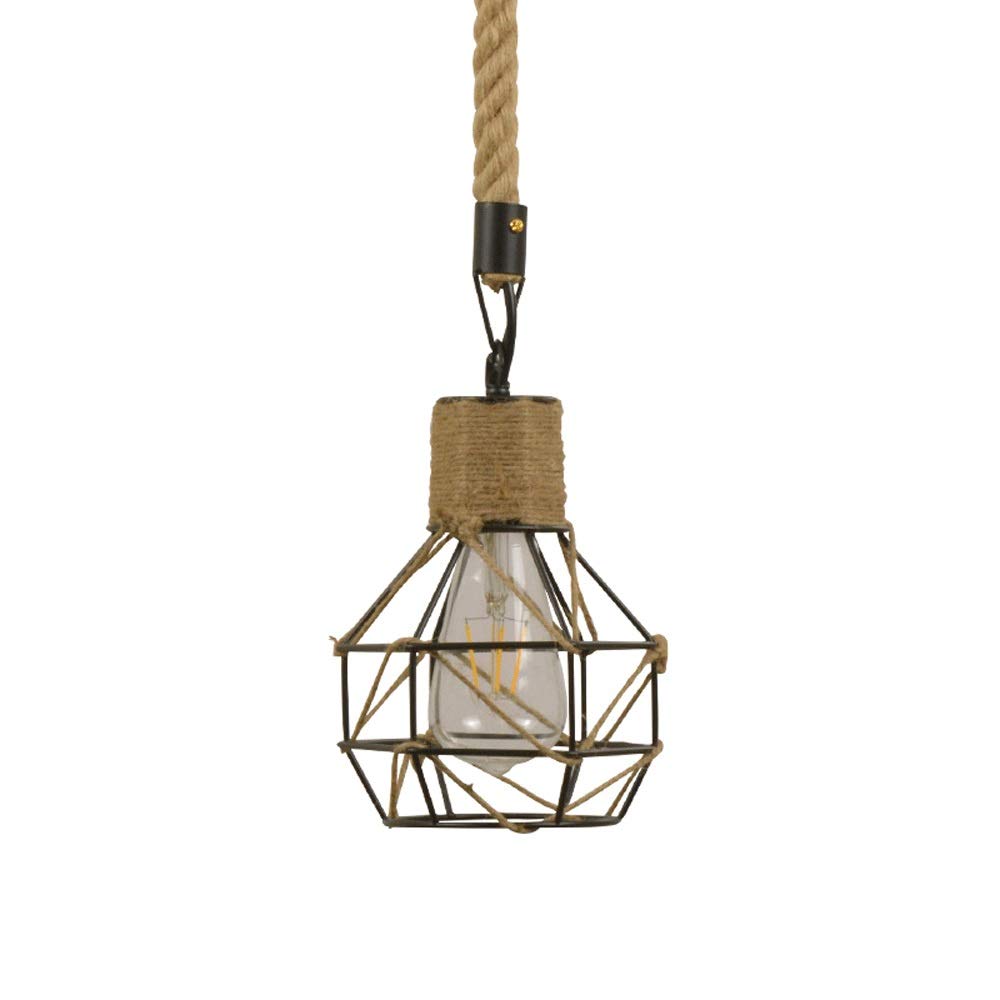 Daoke Chandelier, Retro Industrial Style, Country Style Hemp Rope for Private Offices in Restaurants, Bars, Cafes, Clubs and Lofts, 100cm Long,