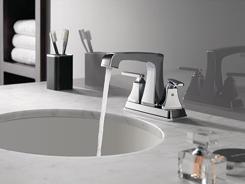 Miniatura 2 de Delta Faucet Ashlyn - Grifo central de baño cromado, grifo de fregadero de baño, tecnología de sello de diamante, conjunto de drenaje de metal,