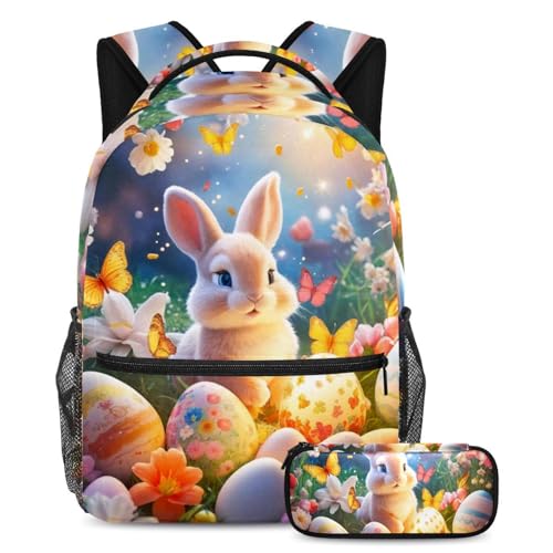 Sac à dos œuf de lapin de Pâques 2 pièces pour sorties scolaires et weekend multicolore