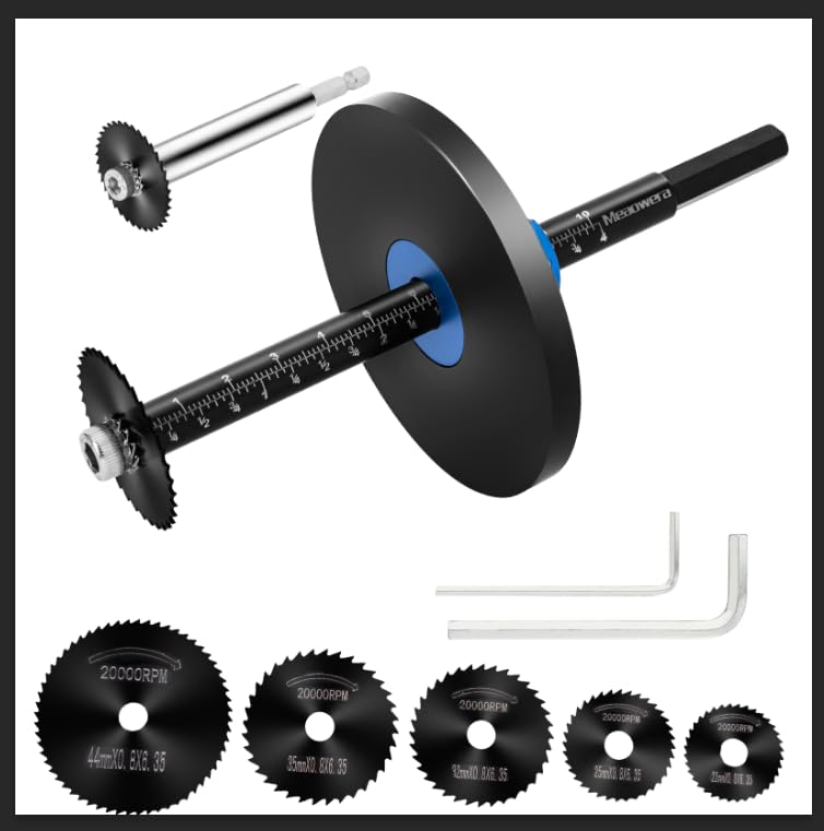 Image of PVC Pipe Internal Cutter Set - 360 Rotating Cutter, adjustable depth gauge, 5 HSS Saw Blades & Hex Key Shaftand 2 mandrels, portable PVC /ABS pipe cutter forinternal cutting Black, 4 Inch)