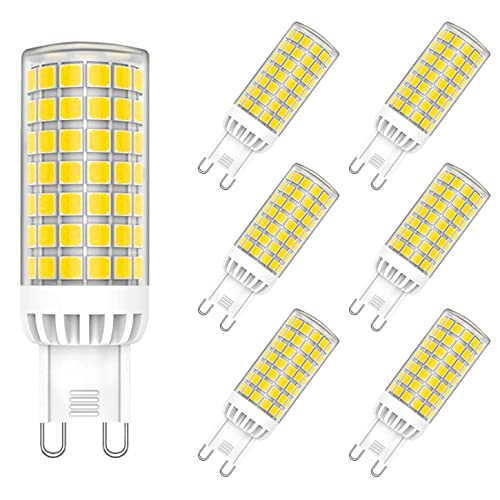 MAYCOLOR G9 LED Light Bulb 9W Equivalent to 75W, Cool White 6000K, 750 LM