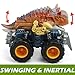 Oriate Friction Powered Dinosaur ATV Toy Cars for Children, Baterried Free Swing Carnotaurus Monster Truck with Robotic Arm, Fantastic Birthday for Kids Boy Girl