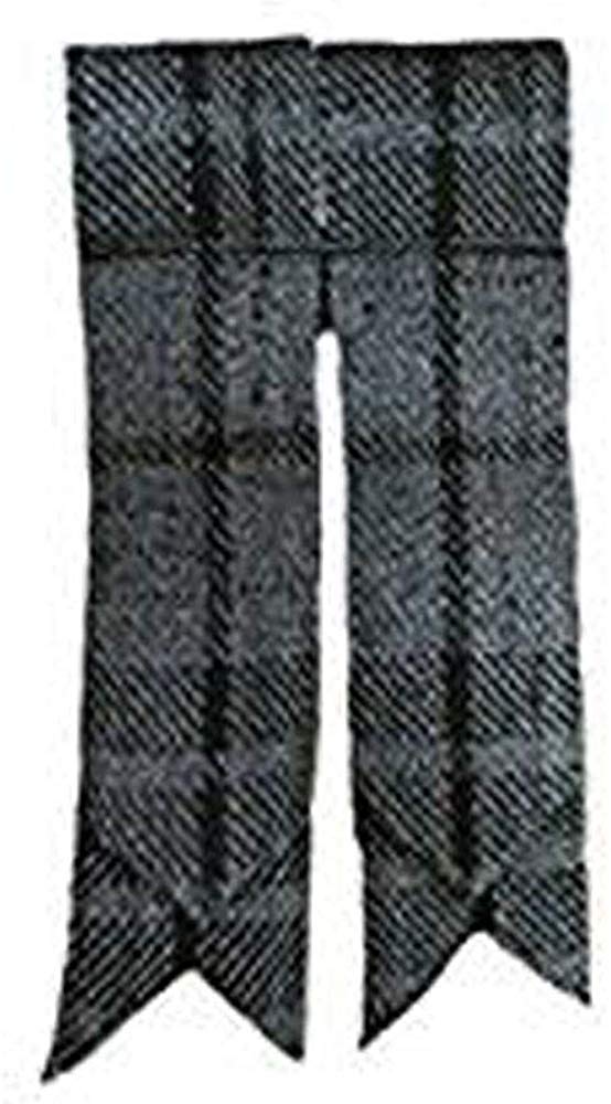 Mens Kilt Hose Sock Flashes With Garter Grey Tartan Pointed