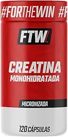 FTW Creatina Monohidratada Pote 120 Cápsulas 100% Pura - Explosão de Energia, Força e Resistência - Absorção Rápida para Ganho de Massa e Performance