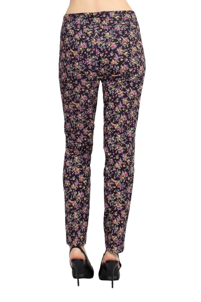 Counterparts Mid Banded Waist Multi Print Ankle Pull On Stretch Rayon Pant Fleur/XL3
