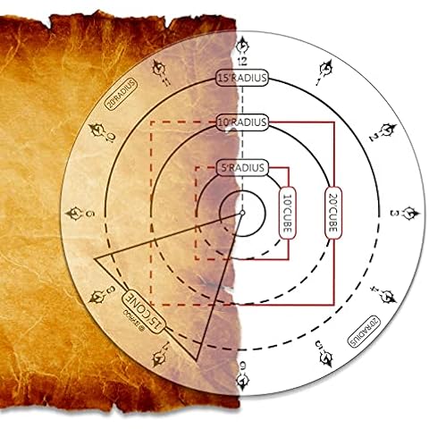 Byhoo Spell AOE Damage Marker DND Area Effect Template - 1" Grid or Hex Tabletop Game Mat RPG Gaming Accessories for Dungeons and Dragons 5E Pathfinder and Other TTRPGs Cover