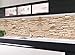 Produktbild KLINOO Küchenrückwand aus Folie in Steinoptik als Spritzschutz - zuschneidbar und erweiterbar - 97cm x 68cm (Naturstein beige)