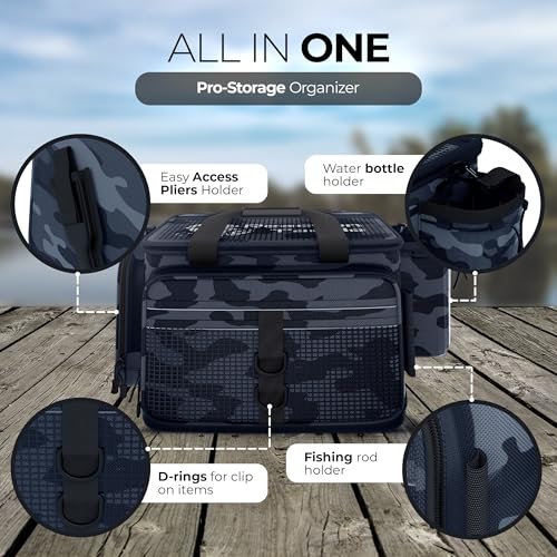 Image of Reaction Tackle Big Fishing Tackle Bag - Large Clear Pockets - Fishing Gear Storage