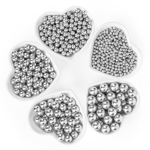 Image of Silver Pearl Sprinkles,Edible Pearl Sugar Sprinkle for Cake Decorating,130g /4.58oz Mix Size,Festival Baking Edible Cake Decorations,Cupcake Toppers,Cookie Decorating Donuts Ice Cream Toppings,Wedding Birthday Party Supplies