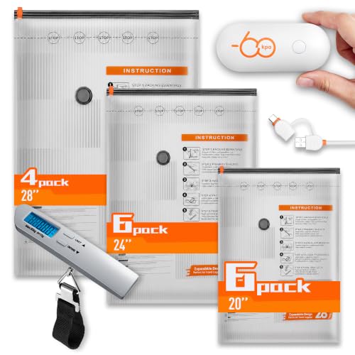 Image of 17 Packs Vacuum Seal Bags with USB /Type-C Pump, 3 Sizes Travel Vacuum Storage Bags for Clothing, Vacuum Packing Bags for Closet Organization, Bedding & Seasonal Storage