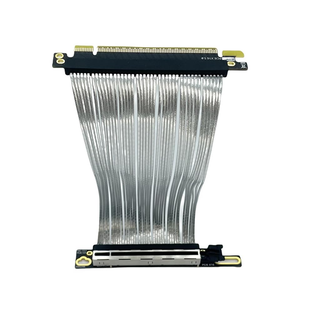 PCIe 5.0 X16 GPU kabel przedłużający karty graficznej PCI-E 5.0 Gen5 64 GB/S posrebrzany kabel 90° kąt prosty kabel riser 15 cm