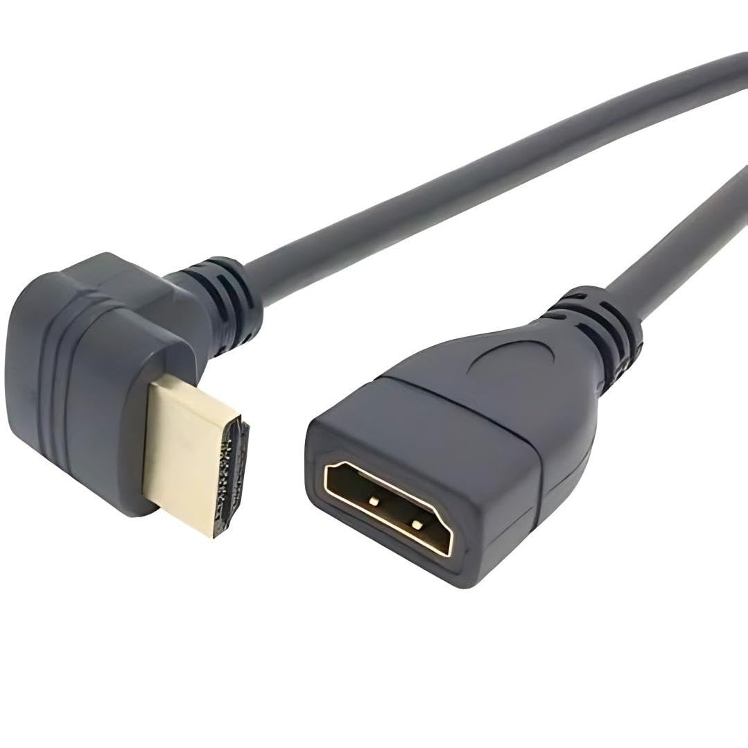 Lunatic 5060 Hdmi Dişi Erkek Uzatma 90 Derece Dirsek Kablosu 15cm