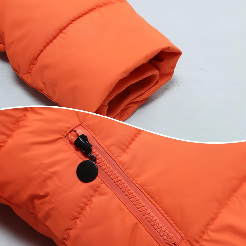 Veste Matelassée Enfant à Capuche avec Lunettes Doudoune Fille Zippée Manteau Hiver Garçon Épaissi Chaud
