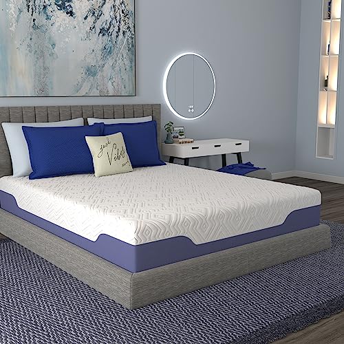 Image of Vibe Supreme Cooling Hybrid Mattress, Innerspring and Gel Memory Foam Mattress, Fiberglass Free, 12-Inch Bed in a Box, Twin XL