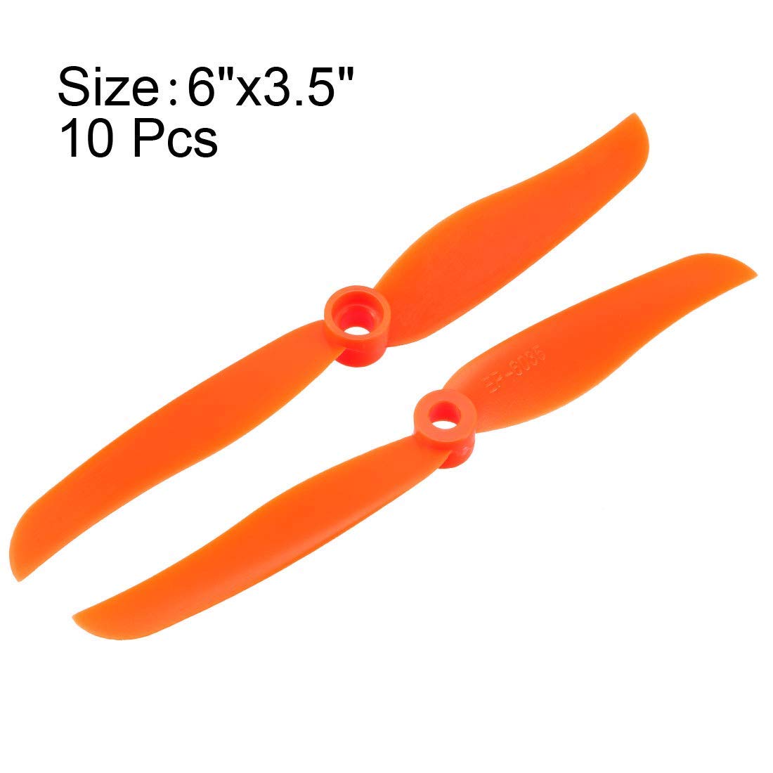 10 Hélices RC 6035 6x3.5 Pouces 2 Pales Orange Nylon Avec Adaptateurs - Pour Avion Jouet
